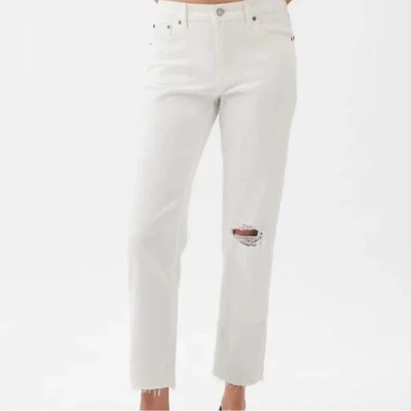 Gap Cheeky Straight High Rise White Denim Jeans - Picture 1 of 8